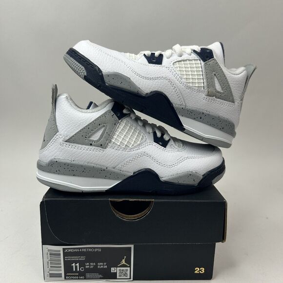 Nike Other - Nike Air Jordan 4 Retro PS White “Midnight Navy” 2023